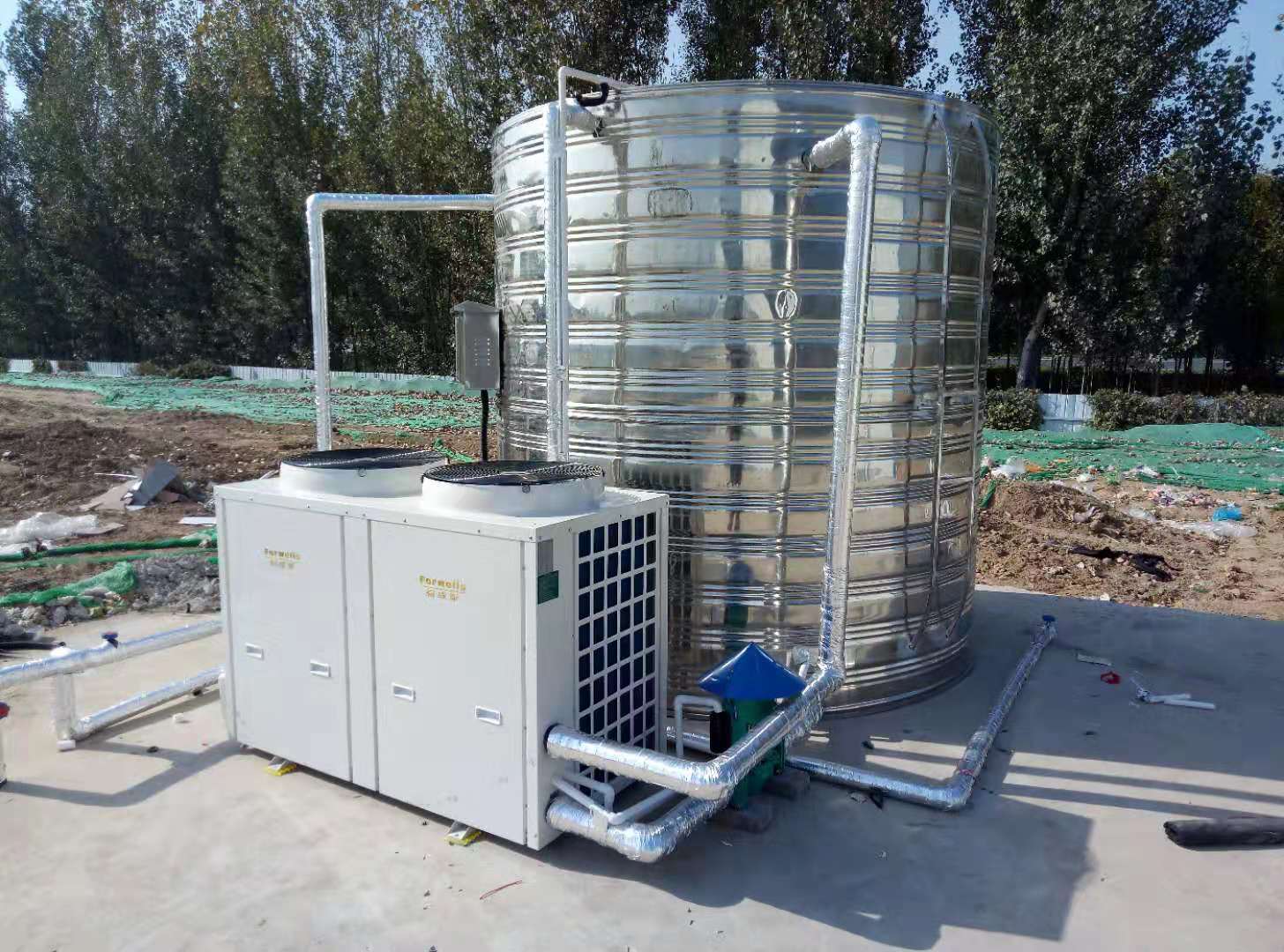 本公司簽約中國建筑**工程局熱水系統(tǒng)，安裝完畢！